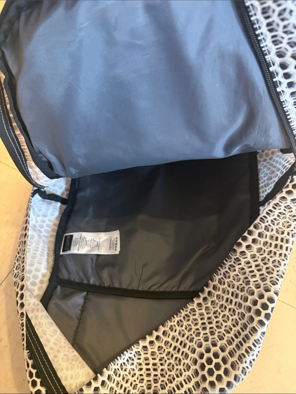JanSport Black and White Honeycomb Pattern Backpack